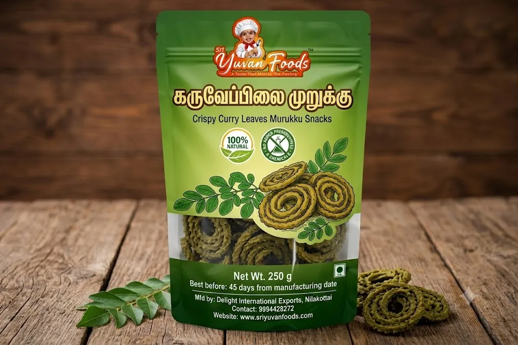 Curry Leaves Murukku (கருவேப்பிலை முறுக்கு)